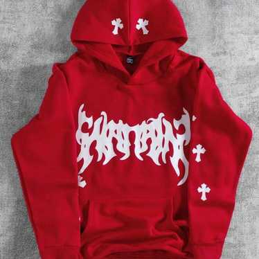 CHROME HEARTS Red Hoodie クロムハーツ レッドフーディー クロムハーツ レッド CHプラス パーカー フーディー RED Hoodie