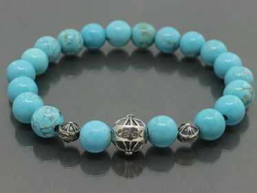 アクセサリー CHROME HEARTS BEAD Bracelet Turquoise Chrome Hearts 4mm Turquoise 4 Silver Beaded Bracelet - SRM