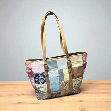 バッグ Coach Patchwork Tote bag Signature 💌SOLD💌 vintage authentic coach patchwork tote bag with