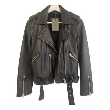 ジャケット・アウター ALL SAINTS LEATHER BIKER JACKET College Relaxed Fit Leather Biker Jacket Black | ALLSAINTS US