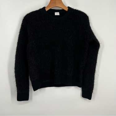 C.T. Plage Black Alpaca Wool Loop Fuzzy Crewneck … - image 1