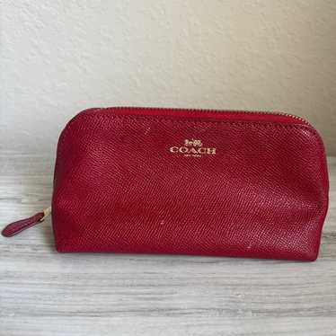 バッグ Vintage Coach Red Leather Cosmetic Case Red Coach Makeup Toiletry Bag - Etsy