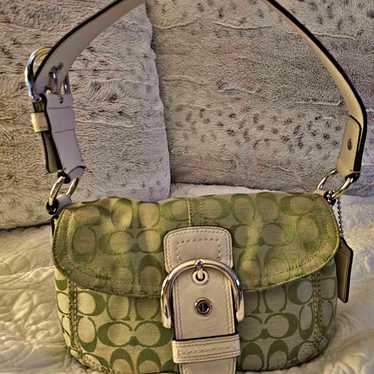 バッグ Vintage Coach Baguette Small Bag Lime Vintage Coach Baguette Small Bag Lime