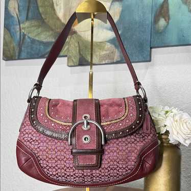 Coach Signature Mini Soho Bag Wine Red