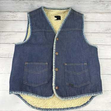 トップス 60-70s Sears Roebucks Denim Boa Vest /XL 60-70s Sears Roebucks Denim Boa Vest /XL - トップス