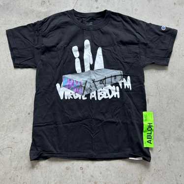 Champion Virgil abloh ビックプリント Tシャツ XL 黒 Champion Virgil abloh ビックプリント Tシャツ XL 黒 Virgil