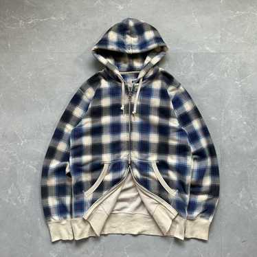 00's old uniqlo zipup Hoodie シャドーチェック 00's old uniqlo zipup Hoodie ombre check - メルカリ
