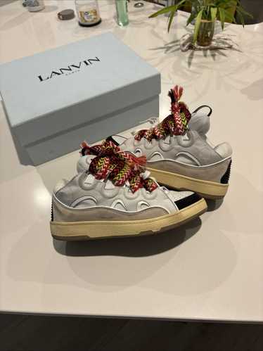 【美品】LANVIN Curbスニーカー 41 Lanvin Curb lace-up Sneakers | Grey | FARFETCH