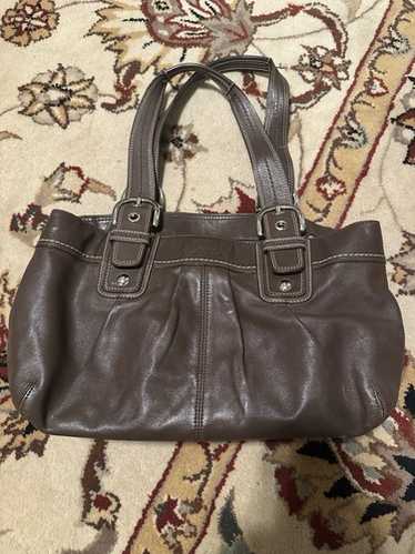 バッグ OLD COACH Soho brown Leather Handbag Vintage 90s Coach Brown Soho Buckle Leather Shoulder Bag