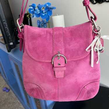 バッグ COACH Handbag Suede Soho Tanrokku pink バッグ COACH Handbag Suede Soho Tanrokku pink NWT Coach True