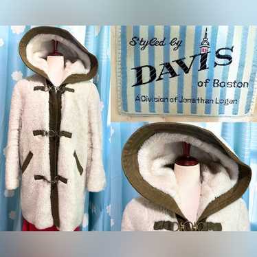 70's Vintage Davis of Boston エコファーコート Vtg Davis of Boston Coat Wool Blend Faux Fur Lined Camel