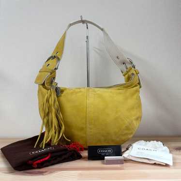 バッグ Rera Vintage Coach Suede Hobo Bag Yellow Vintage suede hobo coach - Gem