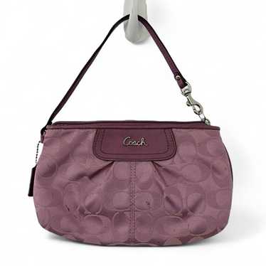 バッグ Coach mini Signature Small Hobo Purple Coach Purple Signature Chain Hobo Shoulder Bag, Excellent