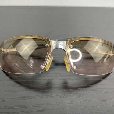 CHANEL Vintage sunglasses マトラッセ ココ ケース付 CHANEL Chanel sunglasses Glasses eyeglasses Coco logo purple
