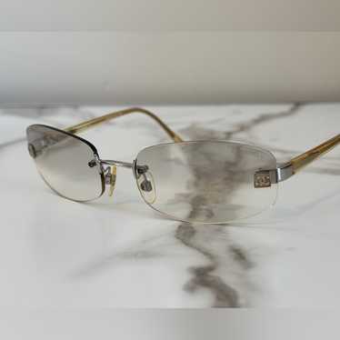 小物 00s CHANEL rimless sunglasses y2k Authentic CHANEL Vintage Sunglasses Rhinestone CC Logo