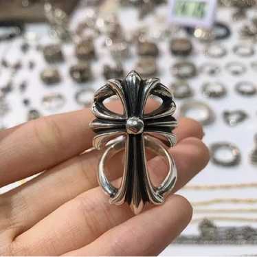 CHROME HEARTS クロムハーツCROSS BAND RING 10号 CHROME HEARTS】【SEES BY RINKAN 鑑定済】クロムハーツ『CROSS