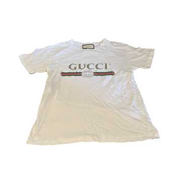 トップス GUCCI Vintage Flower T-shirt Gucci vintage tattoo printed v-neck t-shirt mermaid/flowers