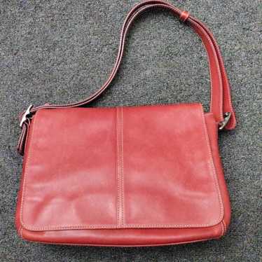 バッグ Coach Signature Legacy Flap Bag Red COACH Legacy Luxury Designer Leather Swingpack Crossbody Bag