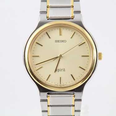 時計 SEIKO SPIRIT 7N01-7060 QUARTZ Vintage Seiko Spirit 7N01-7060 Gold Dial Quartz Men's [Exc+5