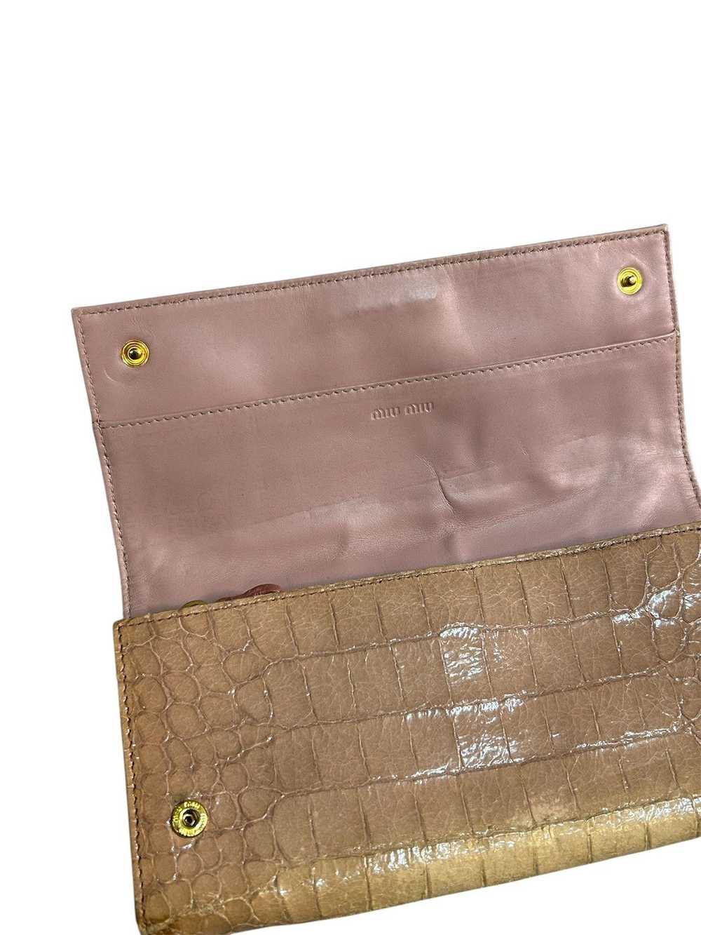 Miu Miu Miu Miu Croc Embossed Patent Leather Flap… - image 10