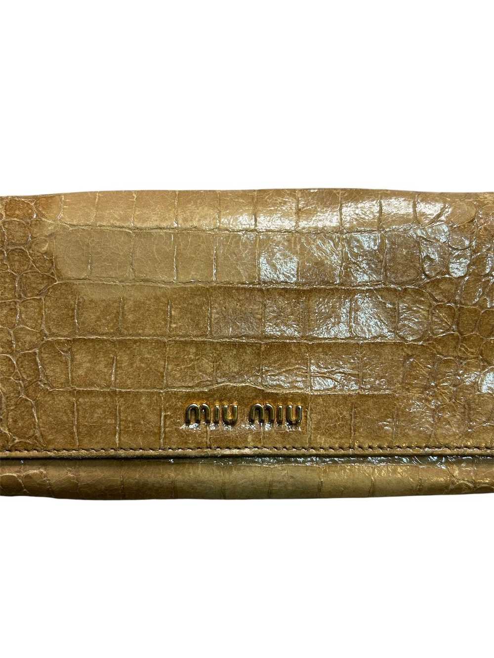 Miu Miu Miu Miu Croc Embossed Patent Leather Flap… - image 3