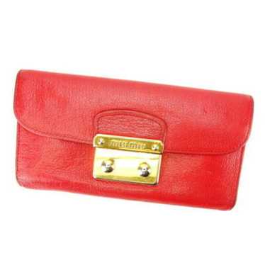 Miu Miu Long Wallet Zipper Key Lock Red - image 1