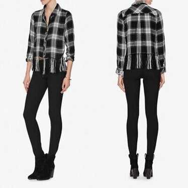 Rails Button Front Fringe Bottom Plaid Flannel Si… - image 1
