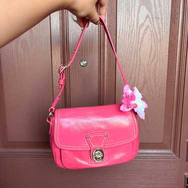 バッグ Rare Coach Leather Pink Shoulder Bag Rare Coach Shoulder bag Pastel Patchwork Handbag Used From