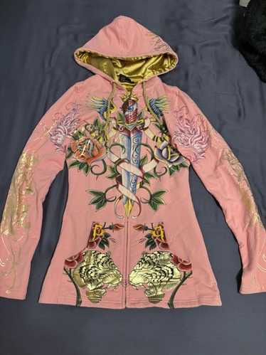 Christian audigier ピンクレディースパーカー Christian audigier ピンクレディースパーカー Ed Hardy by
