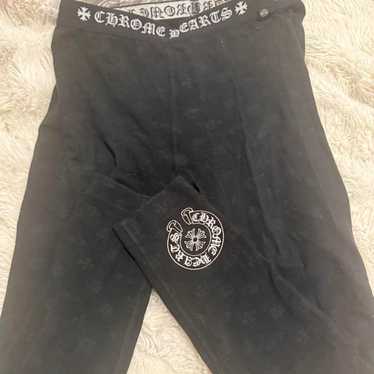 Chrome Hearts Leggings Logo×Black Msize Buy Chrome Hearts Black Logo Leggings Online at Groupie