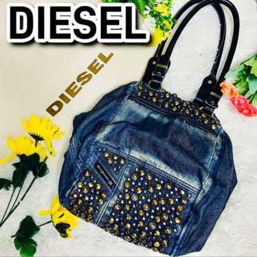 バッグ 00s DIESEL studs leather shoulder bag 90's-Y2K DIESEL Green Leather Studs Bag Brooke Candy w/bag