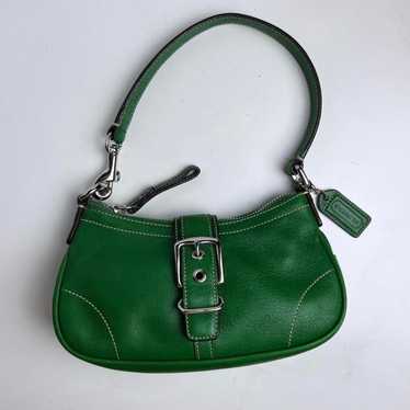 バッグ coach leather shoulder green vintage Authentic Coach shoulder bag leather vintage old small green