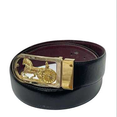 小物 Vintage Celine Gold Carriage Buckle Belt CELINE Gold Metal Equestrian Carriage Belt Buckle – Sui