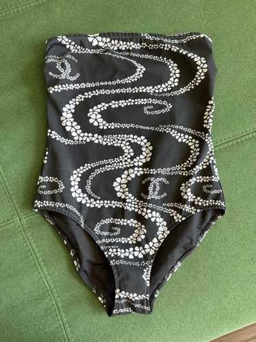 syk　CHANEL 水着　swim suits ワンピース Chanel Coco Beach 24M Swimsuit Stretch Jersey 1 Piece 36 NWT