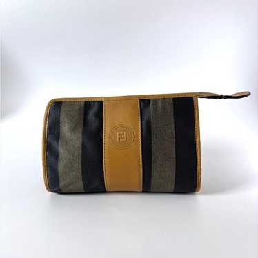 1980s FENDI フェンディ コスメ ポーチ ヴィンテージ FENDI Vintage Logo Cosmetic Bag Makeup 80's Striped