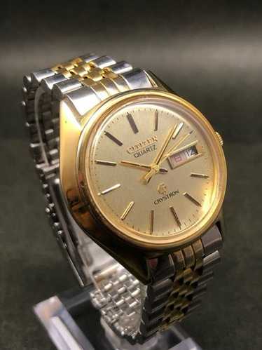 CITIZEN CRYSTRON Special QUARTZ　稼働品 CITIZEN Watch CRYSTRON Ref.4-730844 Khaki plastic case SS