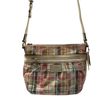 バッグ Coach Daisy Madras Poppy Pocket Shoulder EUC Coach Poppy Daisy Madras Shoulder Bag with a matching