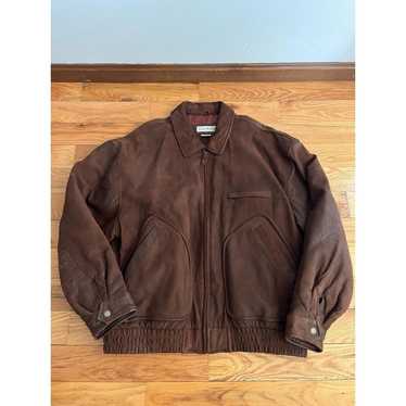 ジャケット・アウター OLD BANANA REPUBLIC LEATHER BROWN 90s XL vintage BANANA REPUBLIC leather jacket XL bomber 1980s brown