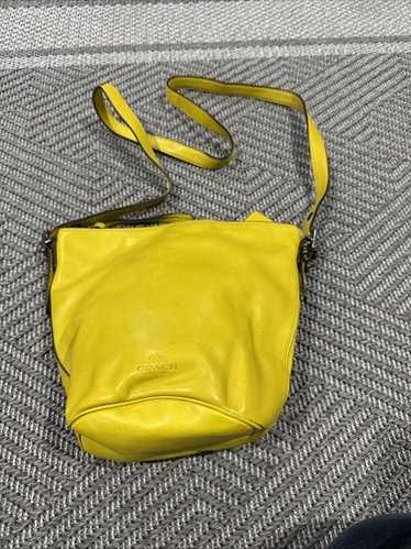 バッグ Vintage Coach Duffle Sac Bucket Yellow VINTAGE COACH DUFFLE SAC BUCKET SOULDER BAG PURSE #9085