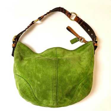 バッグ Vintage Coach Soho Hobo Suede Bag Green Coach soho suede hobo - Gem