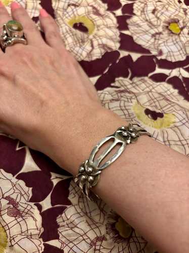 Vintage 1940's Mexico 925 Sterling Silver Hinged Pane… - Gem