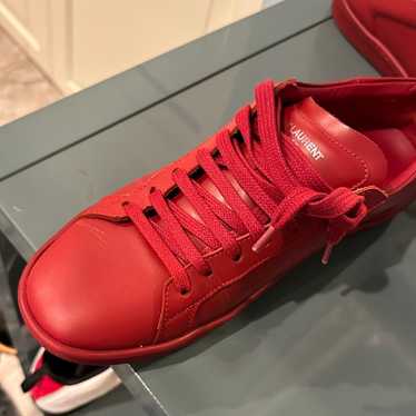 【新品未使用】大特価SAINT LAURENT レッド スエード シューズ Saint laurent sneakers red - Gem