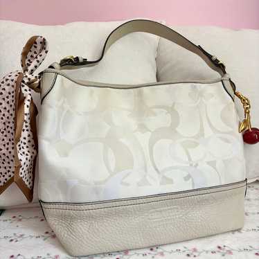 vintage coach old ✨ ivory White bag COACH VINTAGE WHITE (WHITE) GEOMETRIC TOP HANDLE XBODY 9044