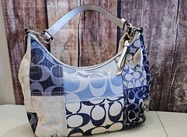 バッグ Coach Denim Patchwork Ergo Hobo Shoulder Coach Ergo Denim Patchwork Hobo Handbag | Coach Handbags