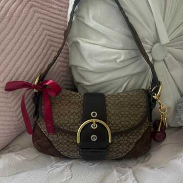 希少✨OLD COACH Soho Suede Brown Shoulder COACH Vintage Soho Shoulder bag buckle Suede Leather Beige