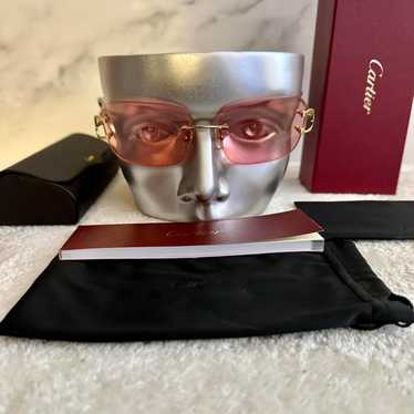 Cartier カルティエ サングラス ピンク×ゴールド 72㎜ レディース Cartier カルティエ サングラス ピンク×ゴールド 72