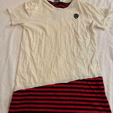 トップス PPFM layer long tee archive Y2K 00s 00's PPFM archive print T-shirt 5/8 sleeves navy fade - Ship