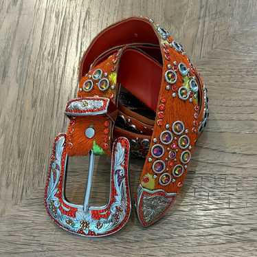 GOD kippys　キッピーズ　レディース　レザーベルト　スワロフスキー Kippys Swarovski Rhinestone embellished studded Leather Belt