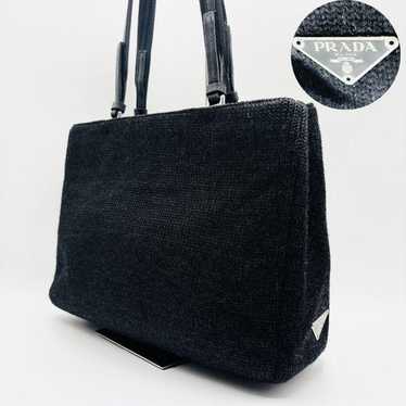バッグ PRADA ARCHIVE LEATHER KNIT TOTE HAND BAG PRADA ARCHIVE LEATHER KNIT TOTE HAND BAG
