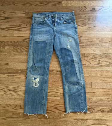 W34 LEVI'S 501XX 1947年復刻 VINTAGE加工 DENIM LEVIS LVC VINTAGE 1947 501 32 x 27 SELVEDGE JEANS big E Made